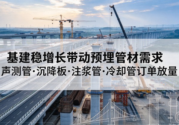 岚皋基建稳增长带动预埋监测管材需求，声测管、沉降板、注浆管订单持续放量