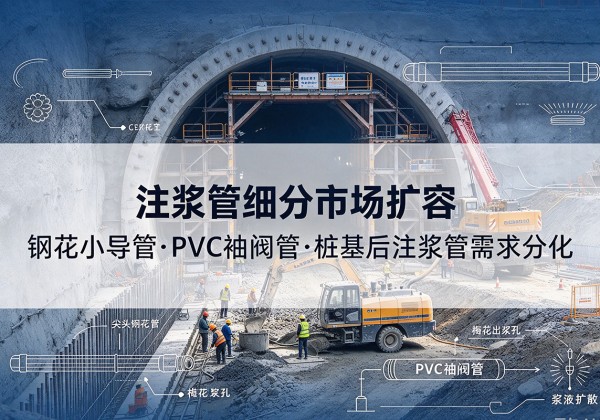 岚皋注浆管细分市场扩容，隧道钢花小导管、PVC 袖阀管、桩基后注浆管需求分化